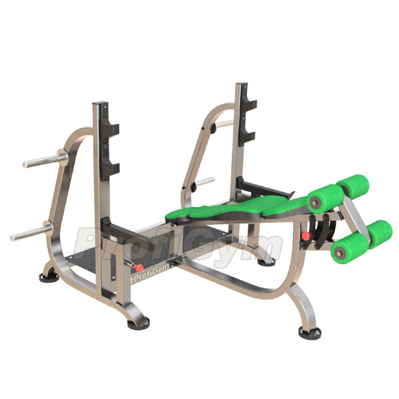 Скамья для жима лежа с обратным наклоном страховочными упорами ProfiGym BP - 007