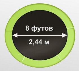 Батут Arland 8FT с внешней страховочной сеткой и лестницей (Light green)