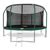Батут премиум Arland 14FT с внутренней страховочной сеткой и лестницей (Dark green)