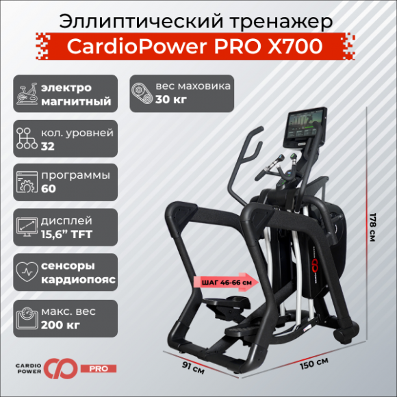 Эллиптический тренажер CardioPower PRO X700 Эллиптический тренажер CardioPower PRO X700